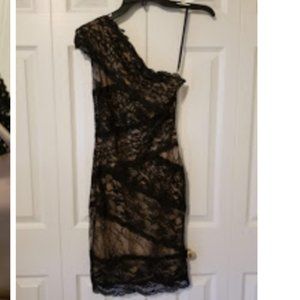 Bebe One Shoulder Lace Dress